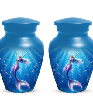 Ocean Mermaid Urn for Mom – Personalized  Memorial Urns for Female