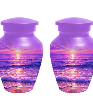 Personalized Ocean Sunset Cremation Urn | Adult, Large, Mini & Keepsake Urn for Human Ashes