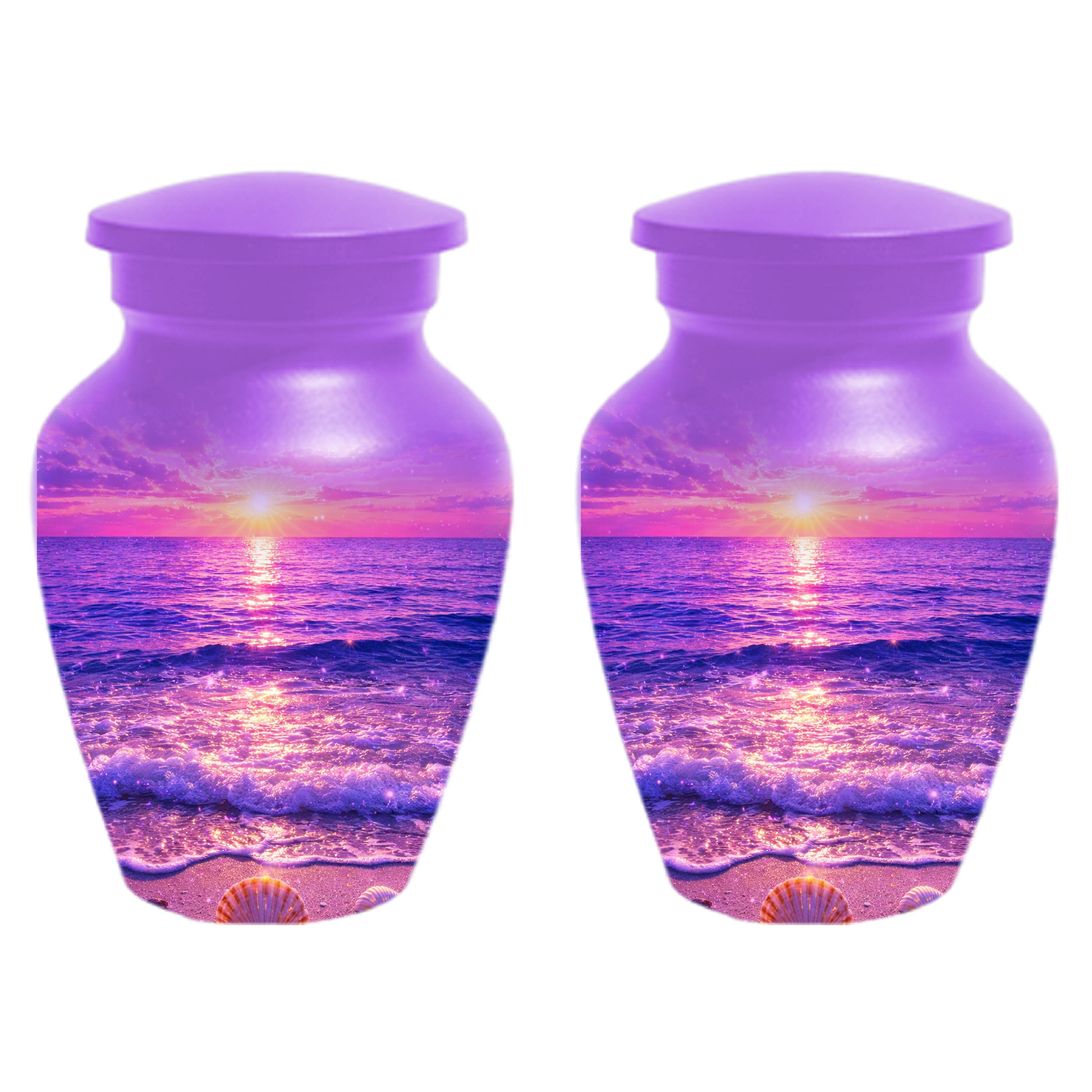 Personalized Ocean Sunset Cremation Urn | Adult, Large, Mini & Keepsake Urn for Human Ashes