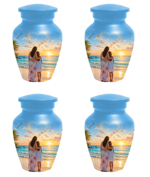 Customizable Mother Daughter Cremation Urn - Custom Photo Text Large Urn Keepsake