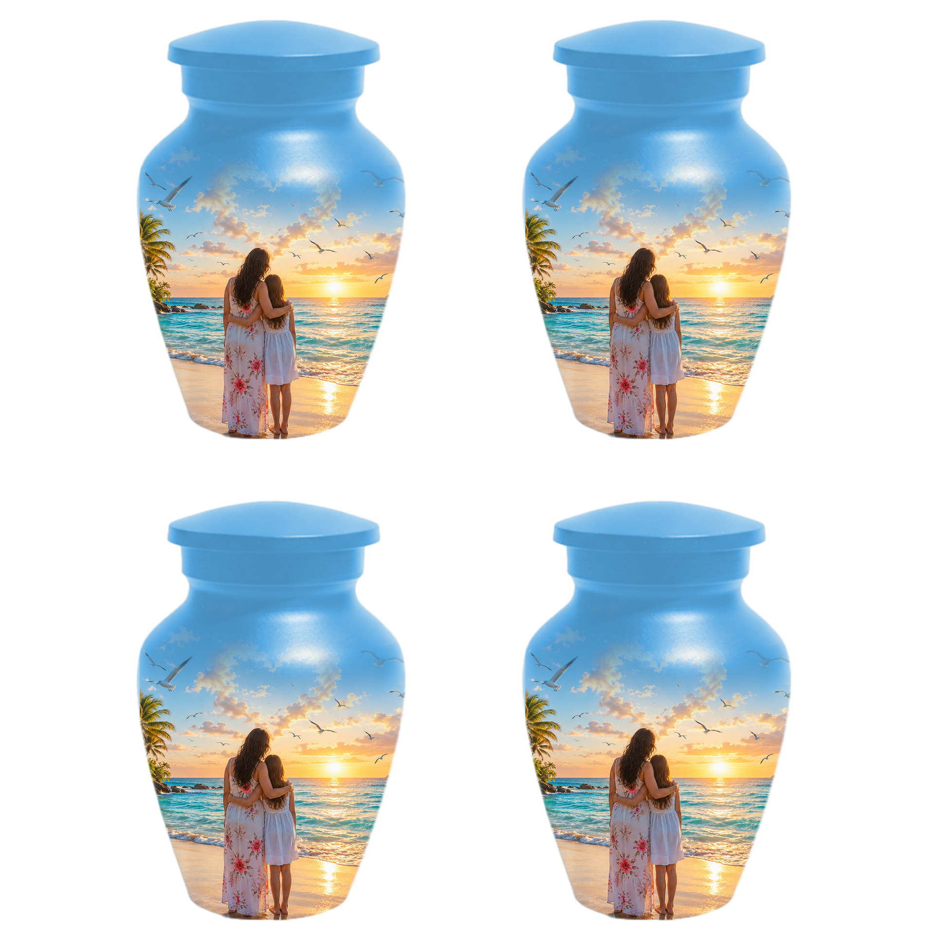 Customizable Mother Daughter Cremation Urn - Custom Photo Text Large Urn Keepsake