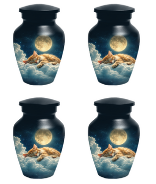 Cat Memorial Urn for Mom | Moon Cat Cremation  Large Urn for Ashes- Funeral Keepsake Urn