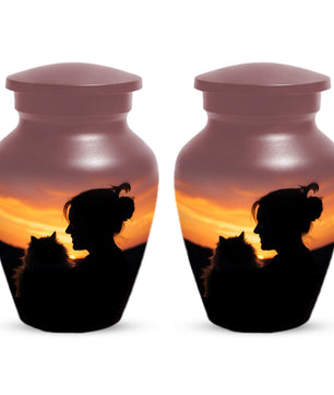 Personalized Cat Urn for Ashes | Custom Metal Pet Memoria
