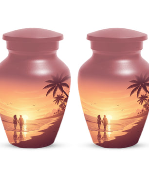 Beach Sunset Cremation Urn for Human Ashes | Personalized Adult Urn, Ocean Theme Urn & Beach Keepsake Urn