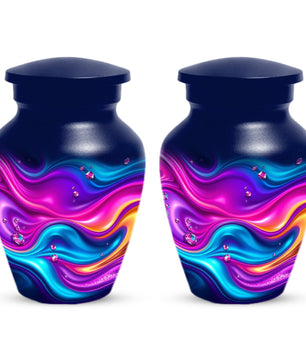 Abstract Wave Urn for Dad – Custom Keepsake Cremation Urn for Ashes