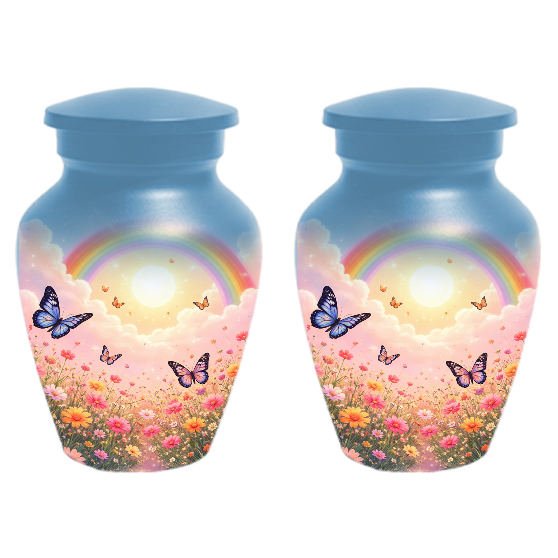 Rainbow Butterfly Urn for Ashes, Custom Memorial Cremation Urn