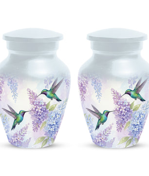 Hummingbird Floral Adult Urn for Human Ashes | Personalized Adult Cremation Urn