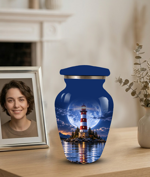 Lighthouse Adult Cremation Urn for Ashes | Ocean Memorial Urn | Personalized Adult Urn for Human Ashes