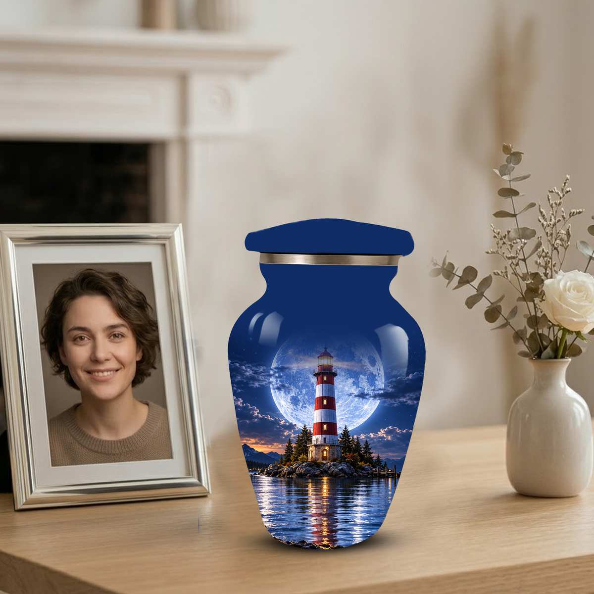 Lighthouse Adult Cremation Urn for Ashes | Ocean Memorial Urn | Personalized Adult Urn for Human Ashes