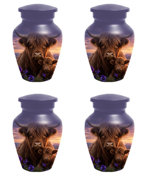 Highland Cow Cremation Urn for Ashes - Personalized Farm Animal Memorial