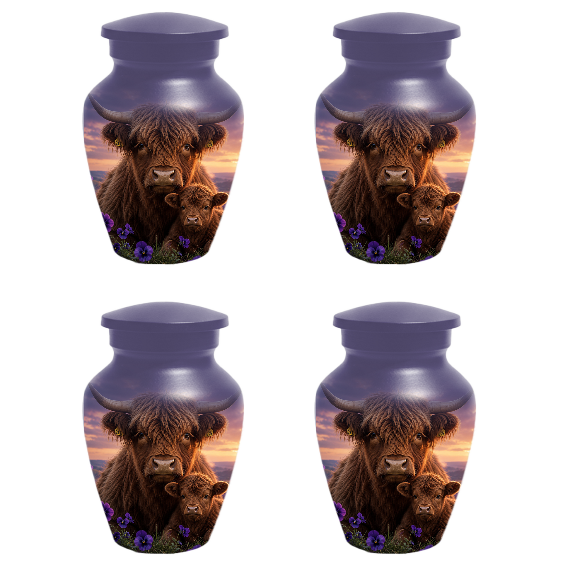 Highland Cow Cremation Urn for Ashes - Personalized Farm Animal Memorial