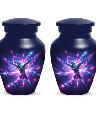 Humming Bird with Blue Urn for Human Ashes | Blue Hummingbird Adult Cremation Urn