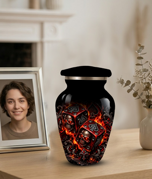 Skull Dice Cremation Urn for Ashes | Personalized Adult Memorial Urn