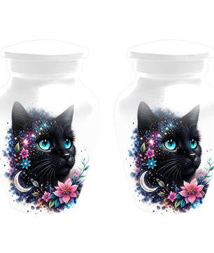 Black Cat Urn for Ashes, Custom Cat Memorial Urn, Pet Cremation Urn