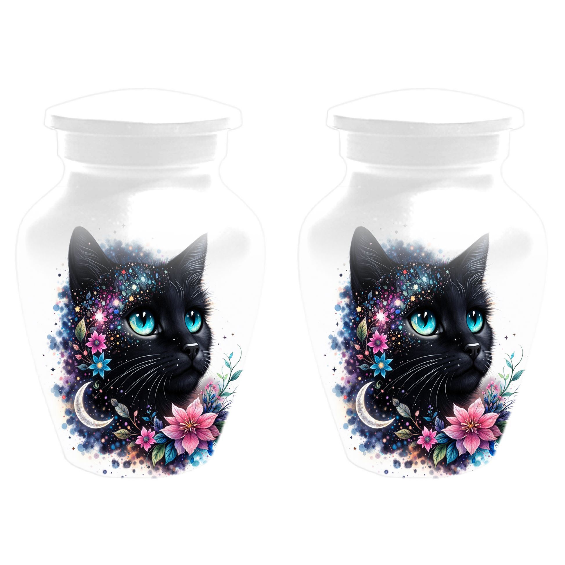 Black Cat Urn for Ashes, Custom Cat Memorial Urn, Pet Cremation Urn