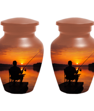 Fishing Cremation Urn for Dad | Personalized Gone Fishing Urn for Human Ashes