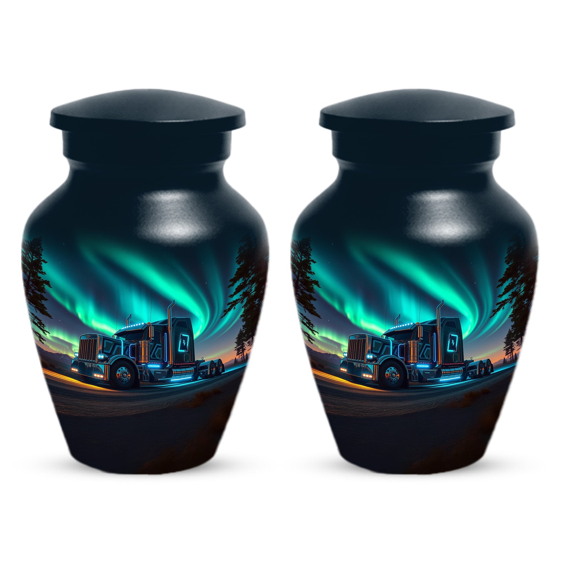 Semi Truck Cremation Urn for Ashes - Personalized Trucker Memorial for Dad | Big Rig Funeral Urns for Adult Male