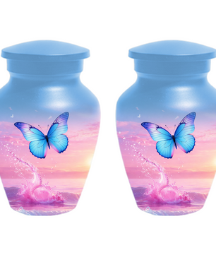 Butterfly Cremation Urn for Ashes | Blue Butterfly Memorial Urn for Mom
