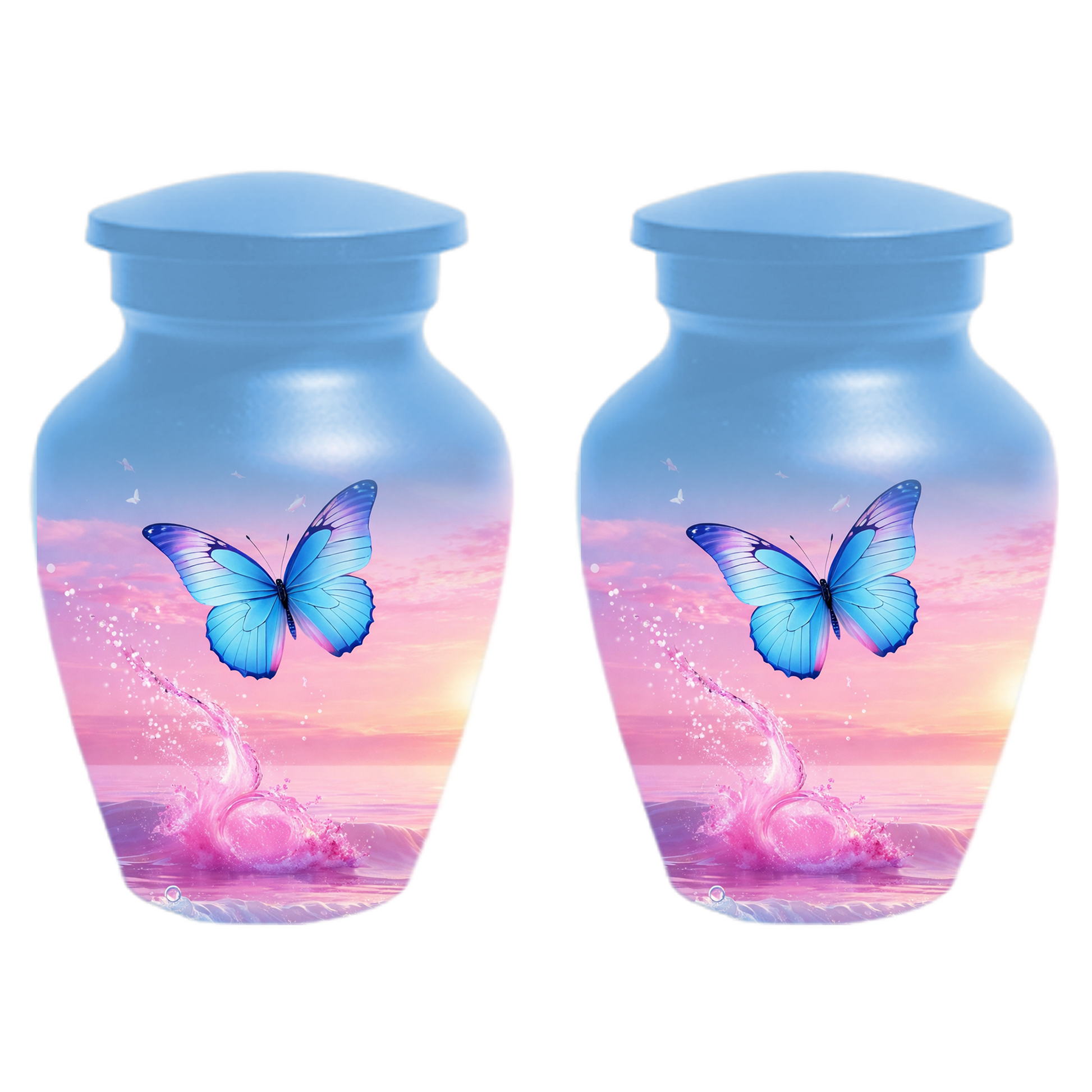 Butterfly Cremation Urn for Ashes | Blue Butterfly Memorial Urn for Mom