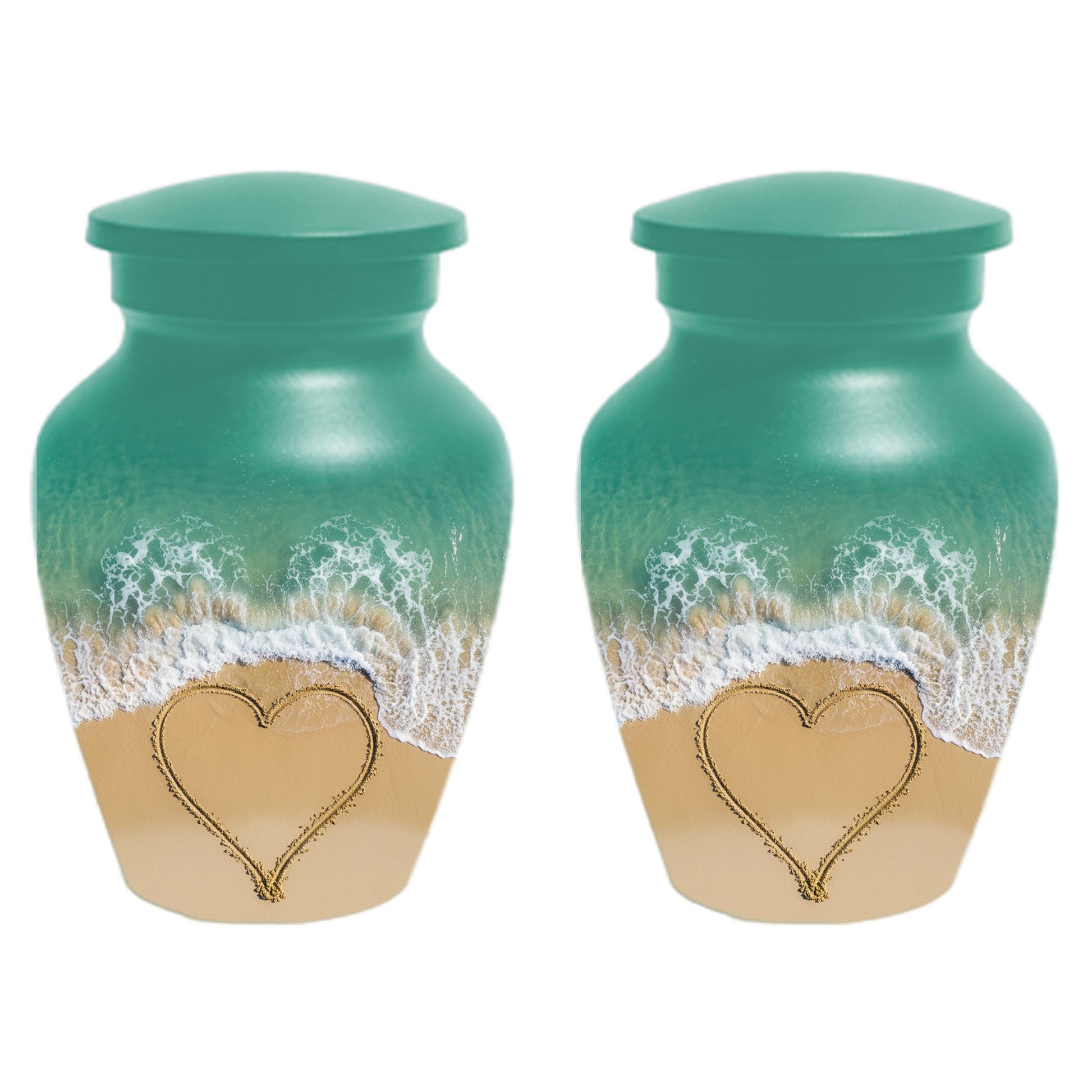 Beach Urn for Ashes, Custom Ocean Cremation Urn, Heart in Sand Memorial Urn