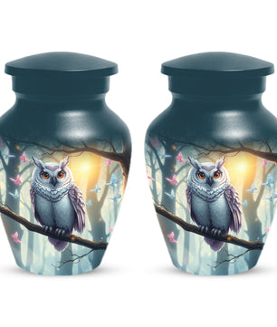 Personalized Owl Urn for Mom – Custom Owl Cremation Urn for Ashes