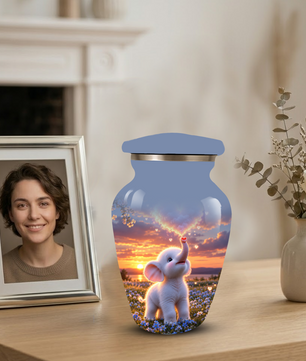 Elephant Cremation Urn for Ashes | Personalized Elephant Memorial Urn | Cute Elephant Urn