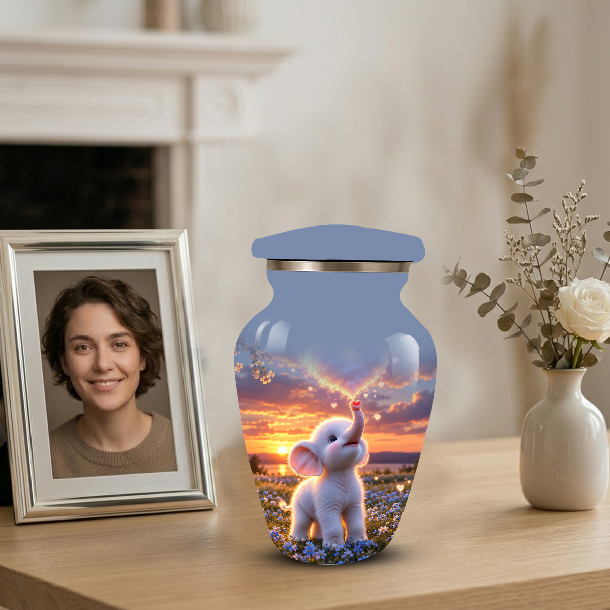 Elephant Cremation Urn for Ashes | Personalized Elephant Memorial Urn | Cute Elephant Urn
