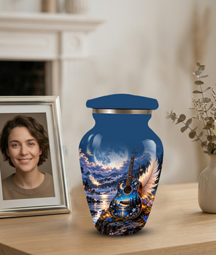 Personalized Guitar Cremation Urn for Ashes, Musical Tribute Urn for Human Ashes