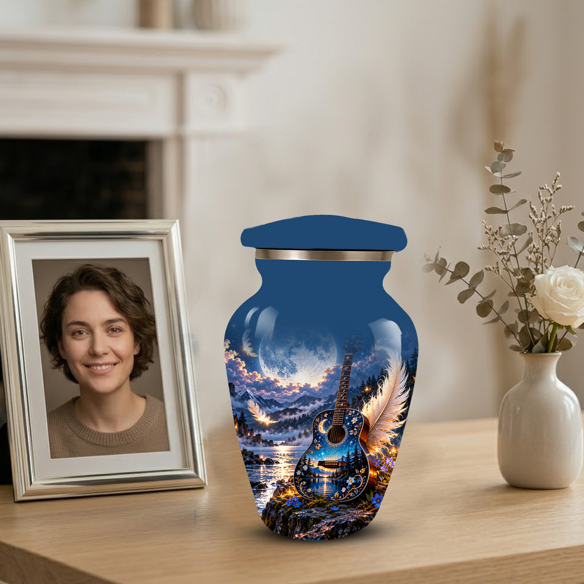 Personalized Guitar Cremation Urn for Ashes, Musical Tribute Urn for Human Ashes
