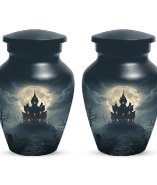Gothic Haunted House Adult Urn for Human Ashes | Halloween Memorial Adult Cremation Urn for Ashes
