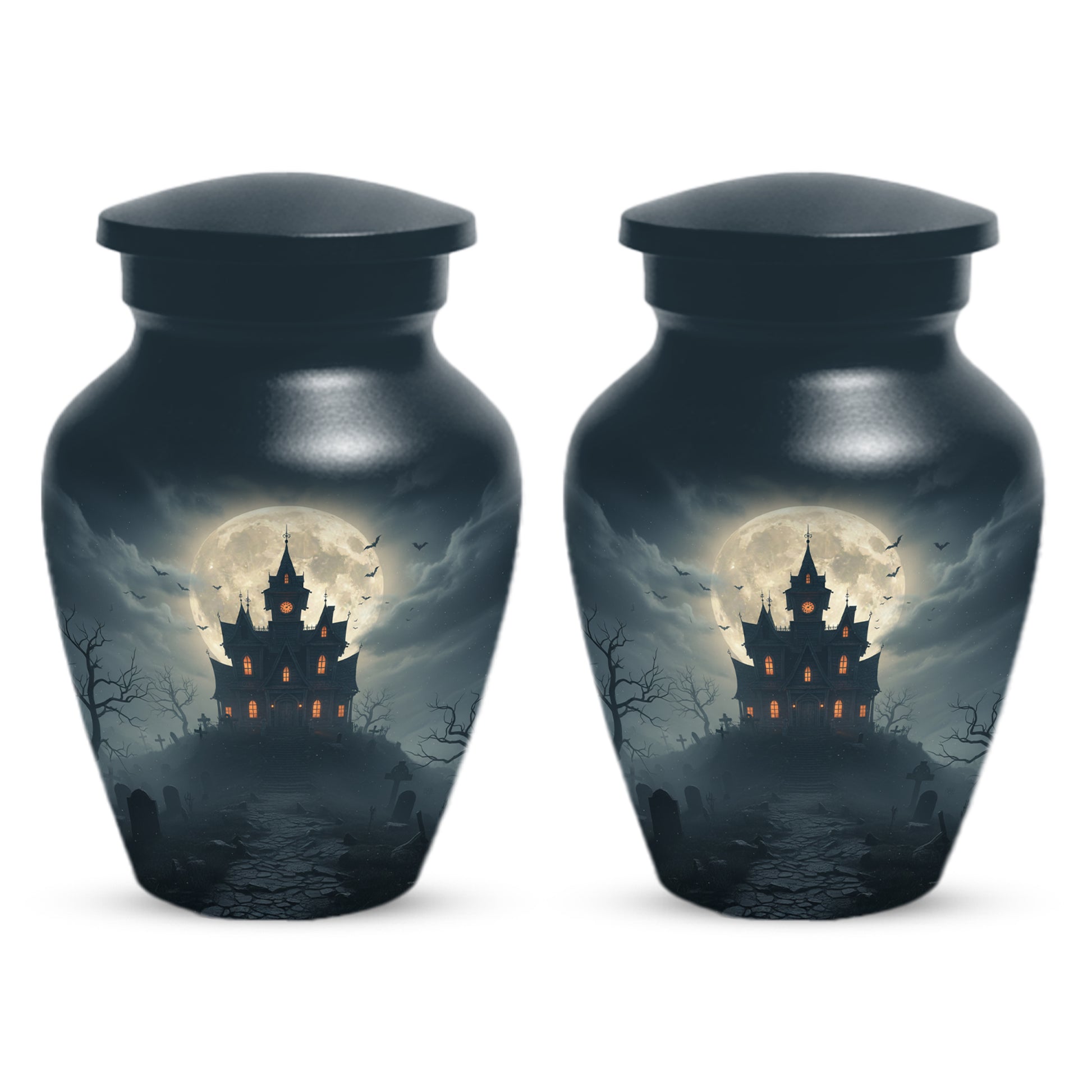 Gothic Haunted House Adult Urn for Human Ashes | Halloween Memorial Adult Cremation Urn for Ashes