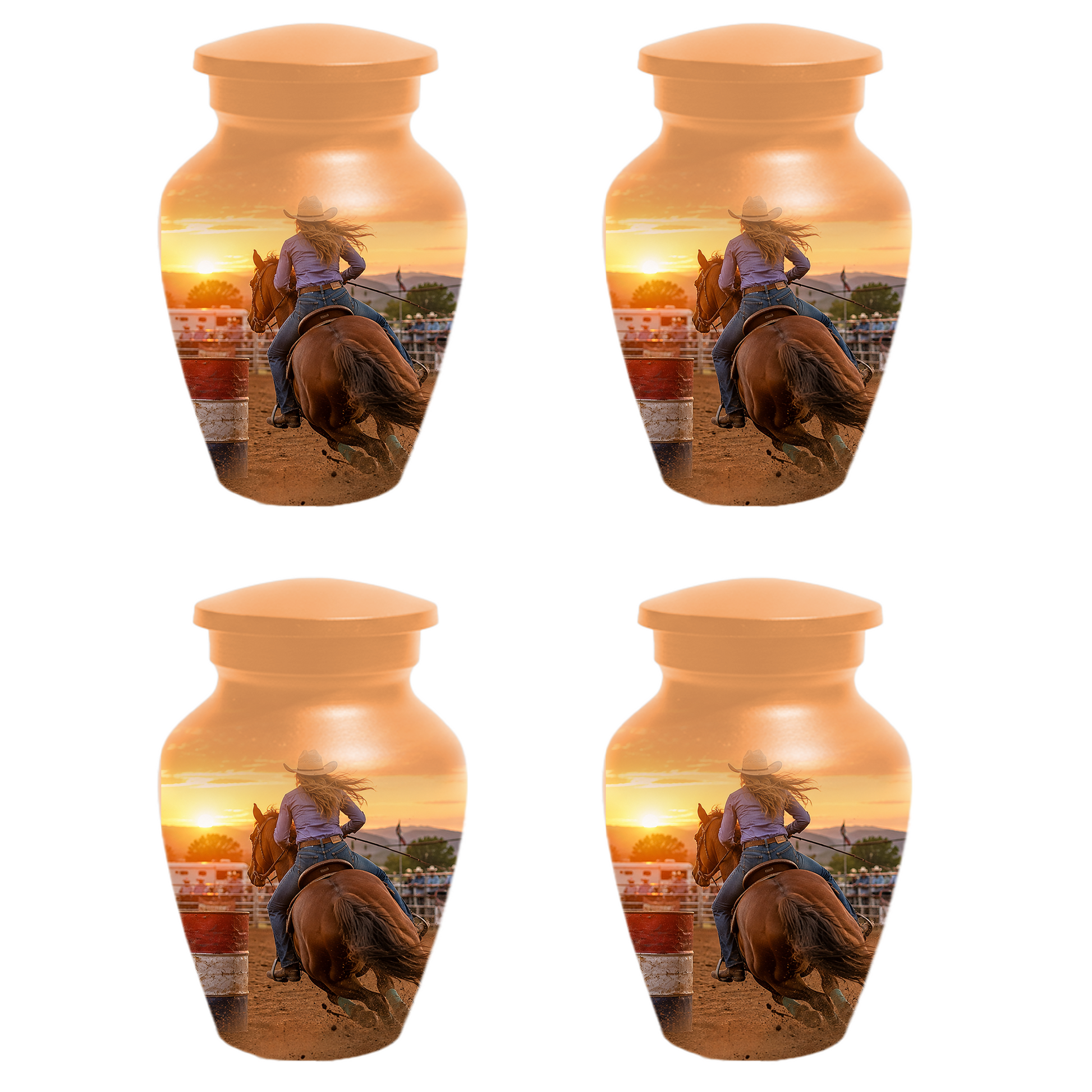 Large Cowgirl Urn for Ashes - Personalized Extra Large Barrel Racer Urns for Mom