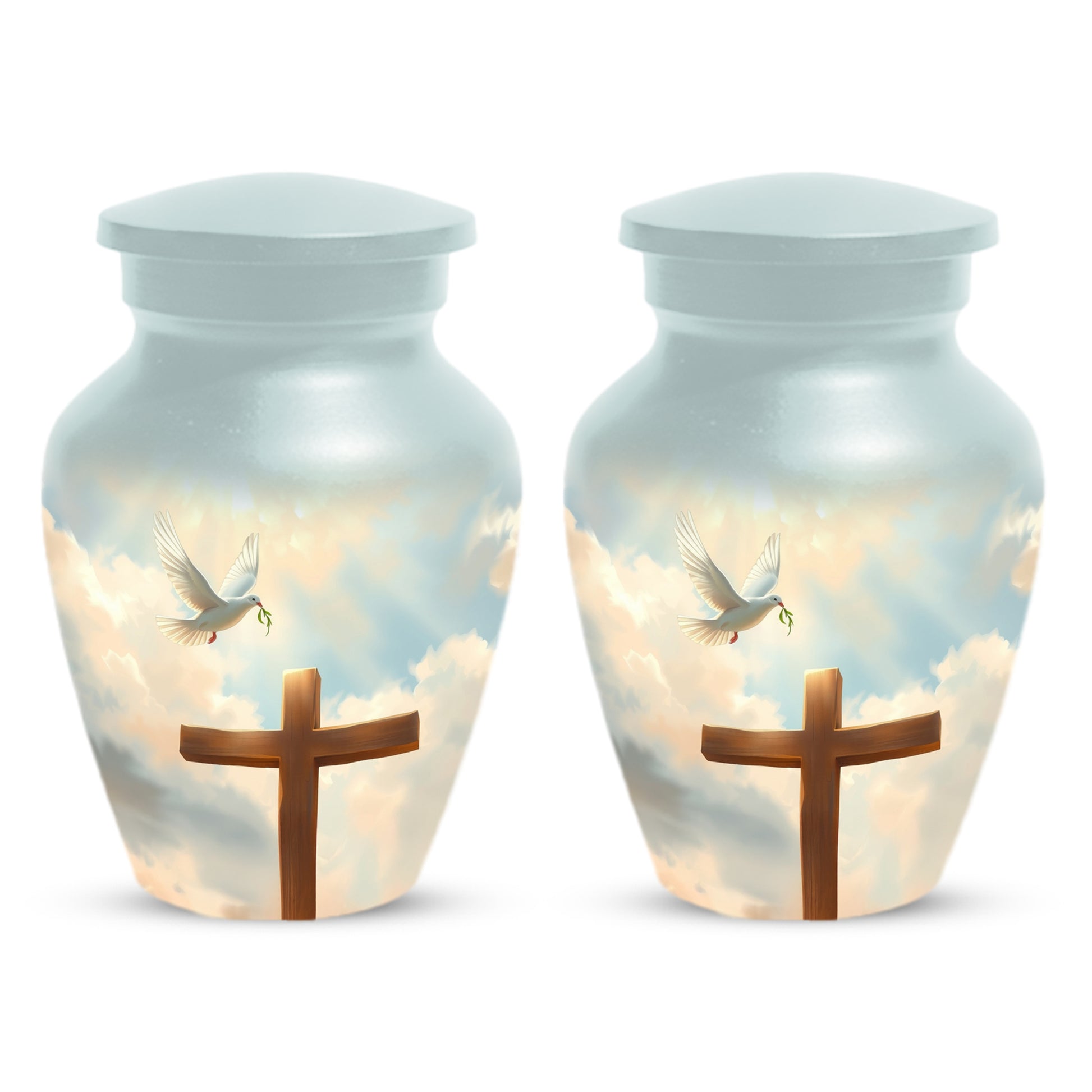 Christian Cross Cremation Urn for Mom – Dove Memorial Urn for Ashes