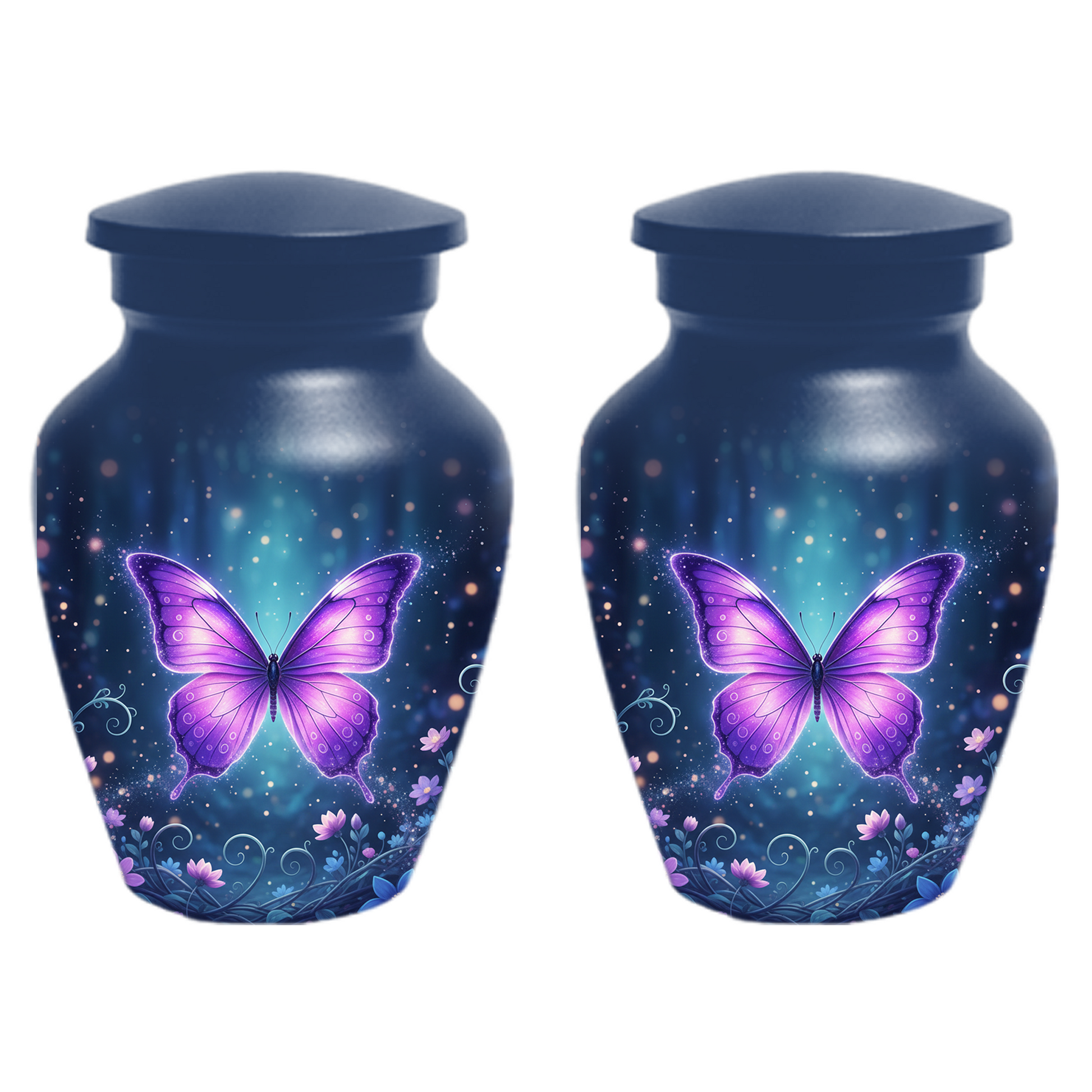 Purple Butterfly Urn for Ashes, Custom Butterfly Cremation Urn