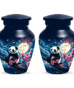 Panda Moon Urn for Ashes - Personalized Cherry Blossom Memorial for Mom | Cremation Urns for Mother