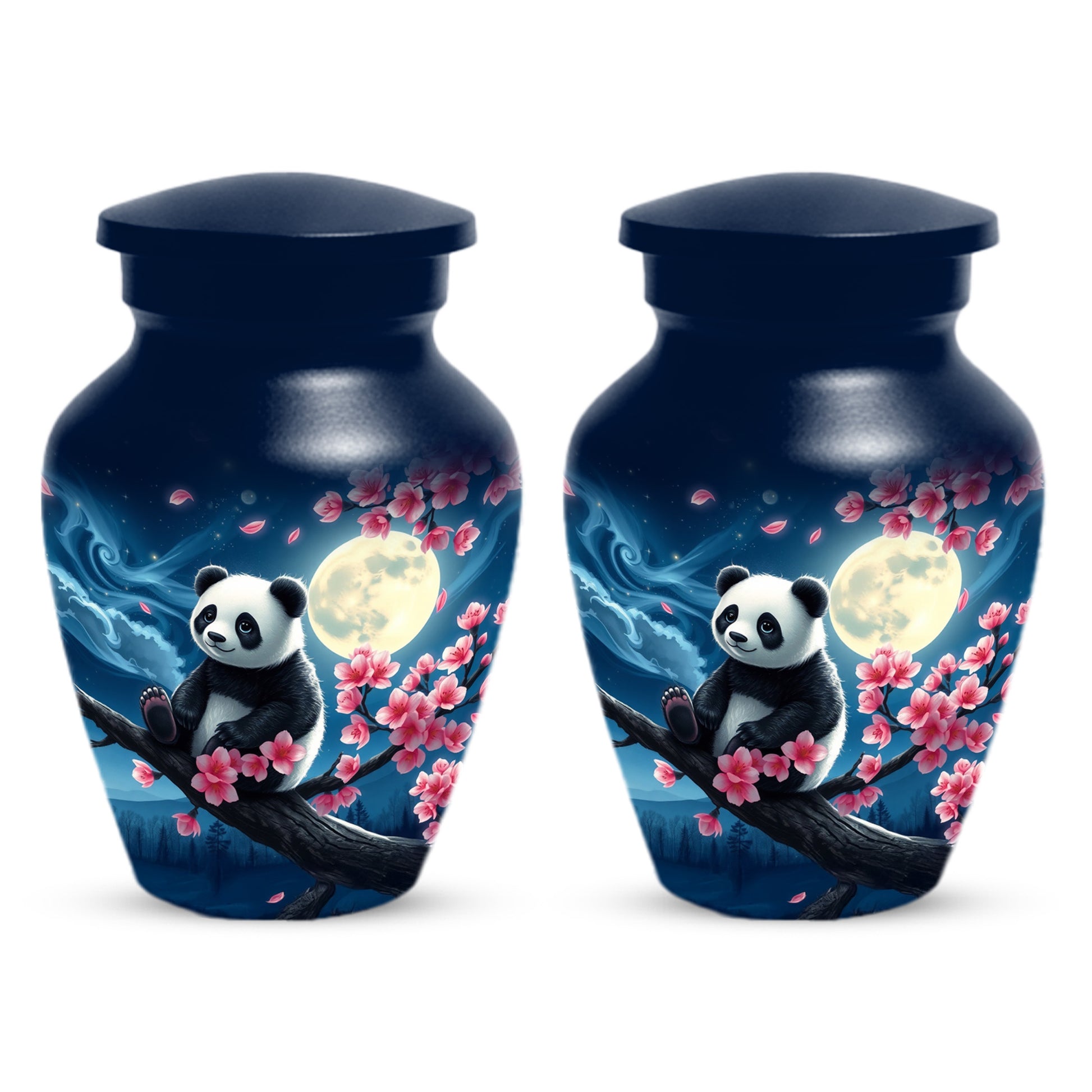 Panda Moon Urn for Ashes - Personalized Cherry Blossom Memorial for Mom | Cremation Urns for Mother