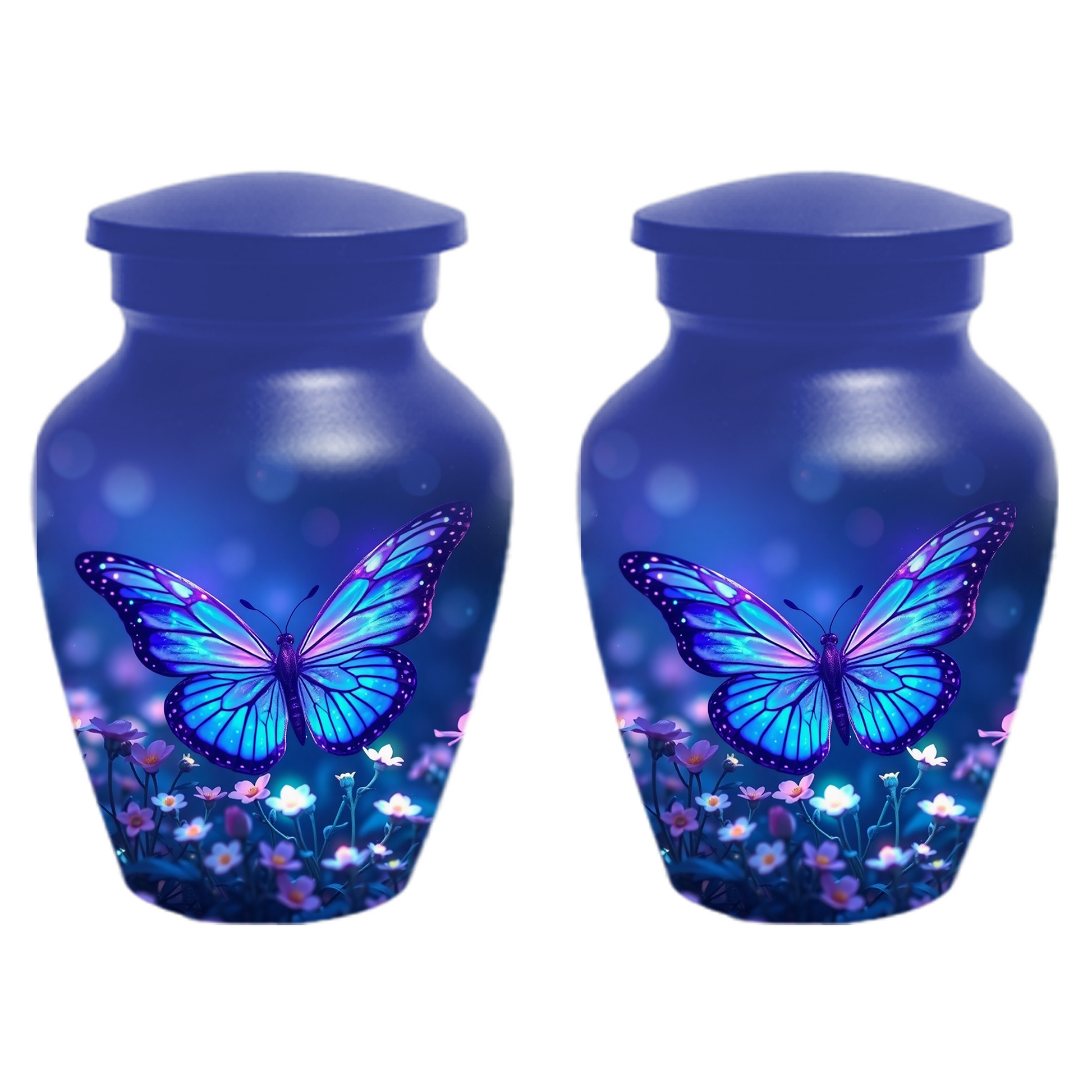 Blue Butterfly Urn for Ashes, Custom Butterfly Cremation Urn