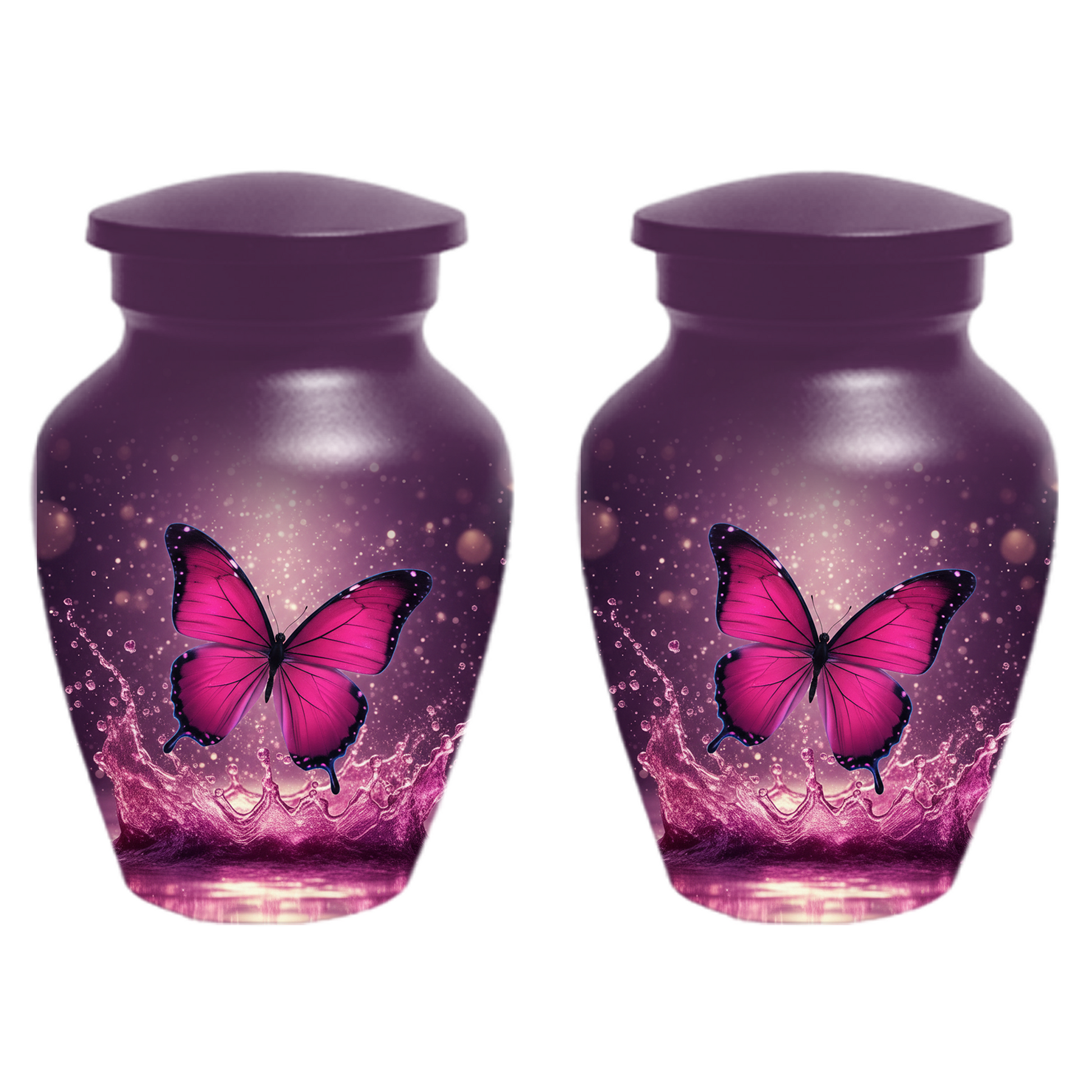 Personalized Pink Butterfly Cremation Urn for Ashes | Memorial Urn for Mom