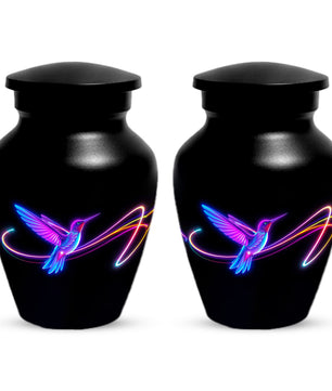 Personalized Neon Hummingbird Urn for Ashes – Modern Custom Adult Cremation Urn,