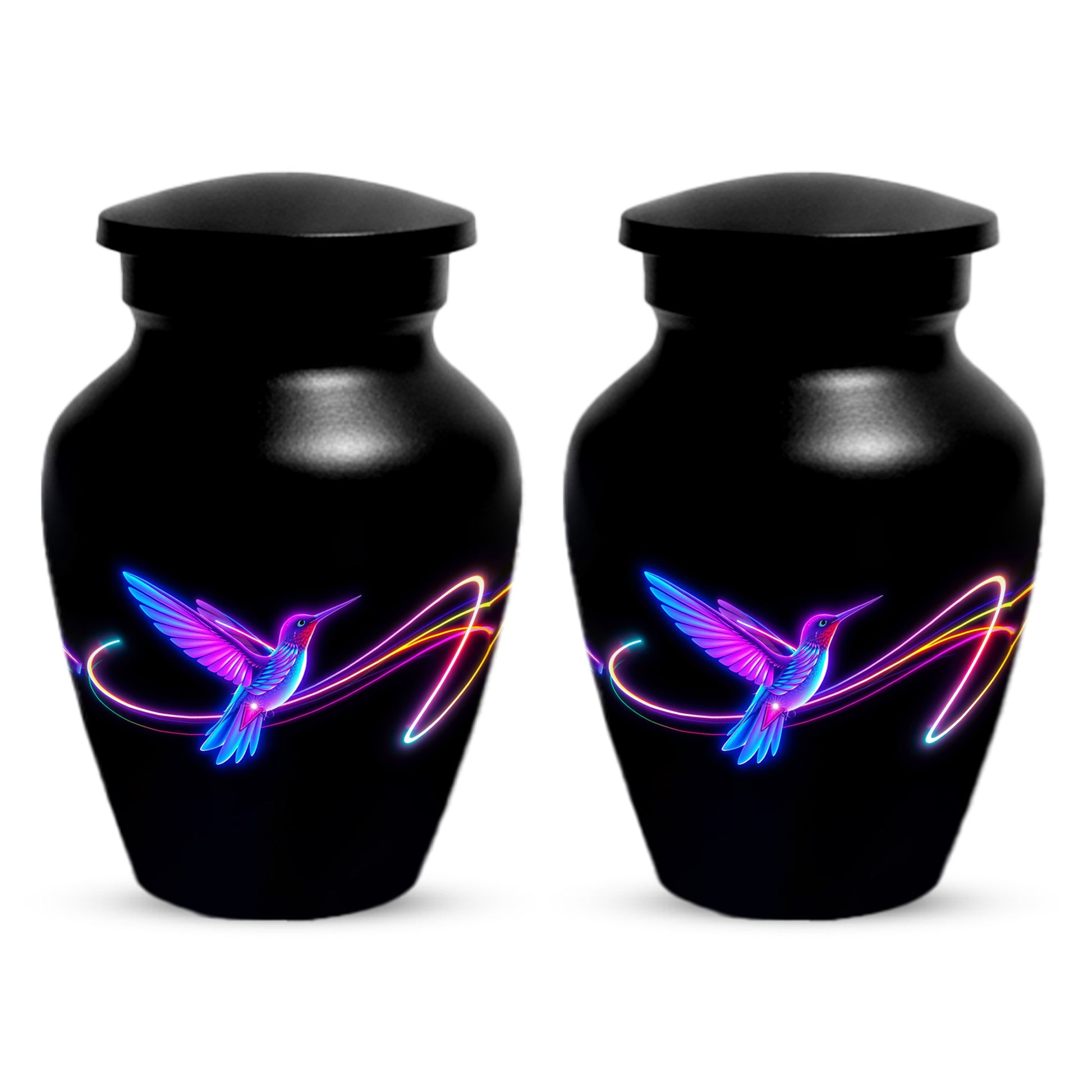 Personalized Neon Hummingbird Urn for Ashes – Modern Custom Adult Cremation Urn,