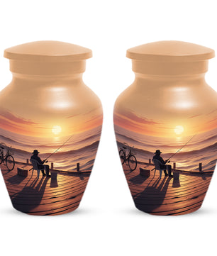 Beautiful Fishing Urn for Dad | Gone Fishing Cremation Urn for Adult & Male Ashes