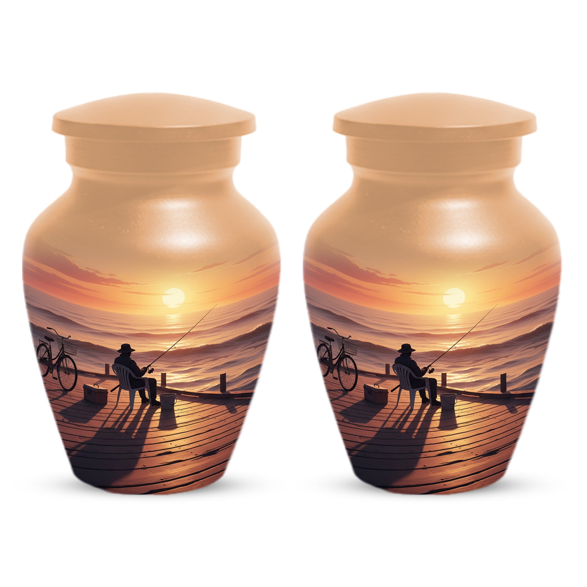 Beautiful Fishing Urn for Dad | Gone Fishing Cremation Urn for Adult & Male Ashes