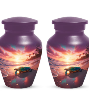 Sea Turtle Urn for Human Ashes | Beach Themed Adult Cremation Urn, Ocean Memorial Urn