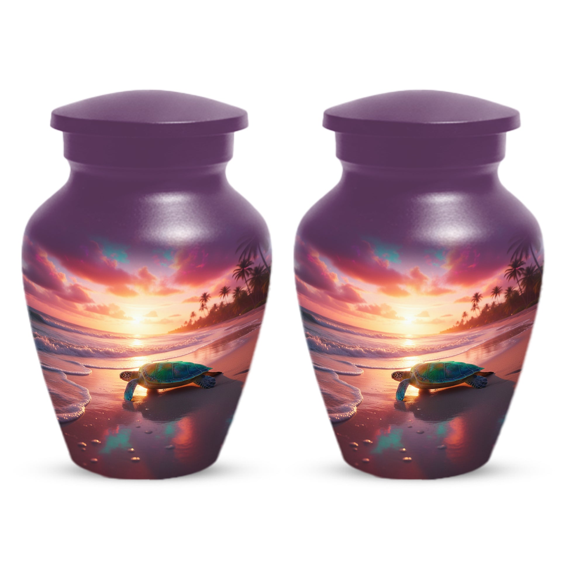 Sea Turtle Urn for Human Ashes | Beach Themed Adult Cremation Urn, Ocean Memorial Urn