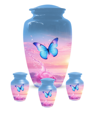 Butterfly Cremation Urn for Ashes | Blue Butterfly Memorial Urn for Mom