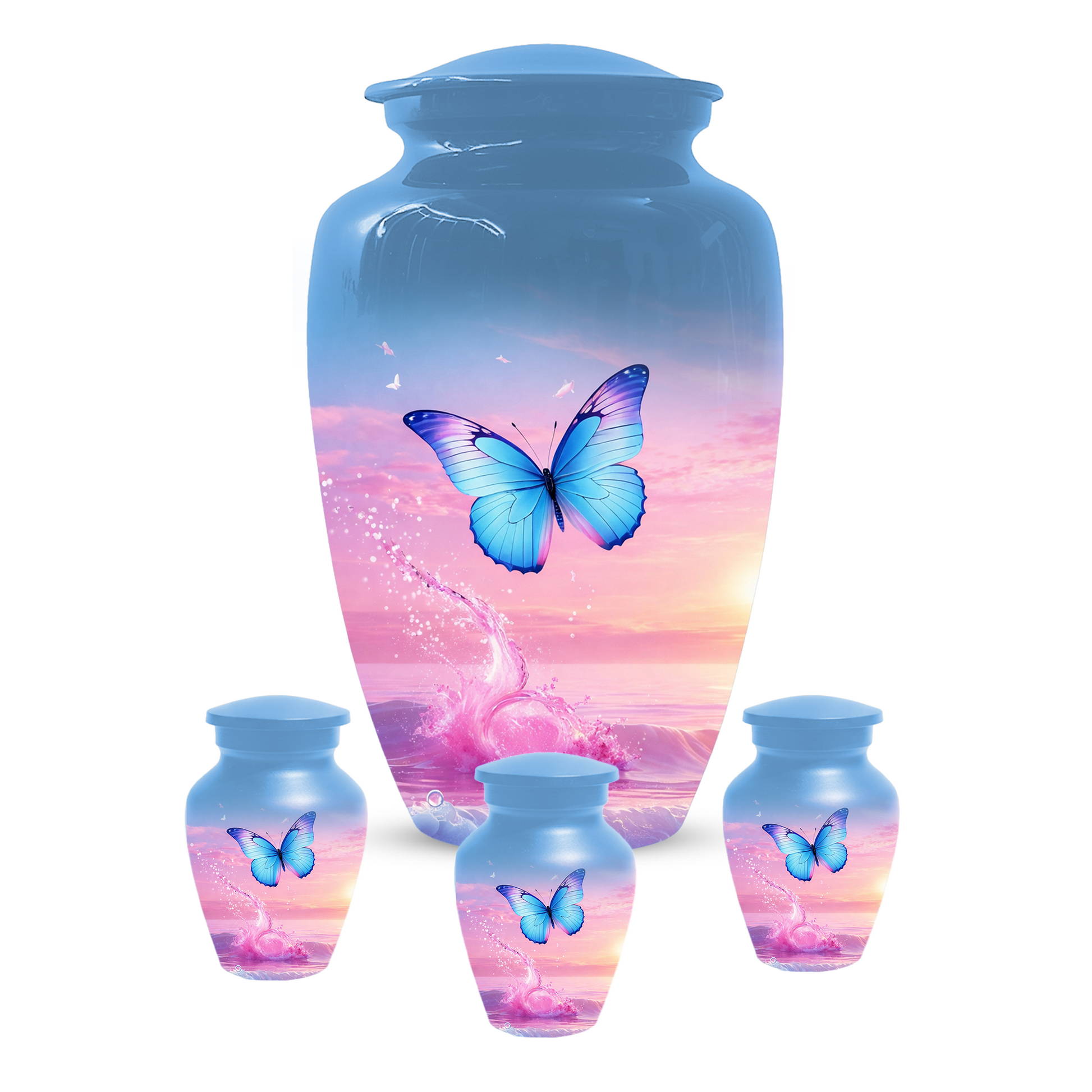 Butterfly Cremation Urn for Ashes | Blue Butterfly Memorial Urn for Mom