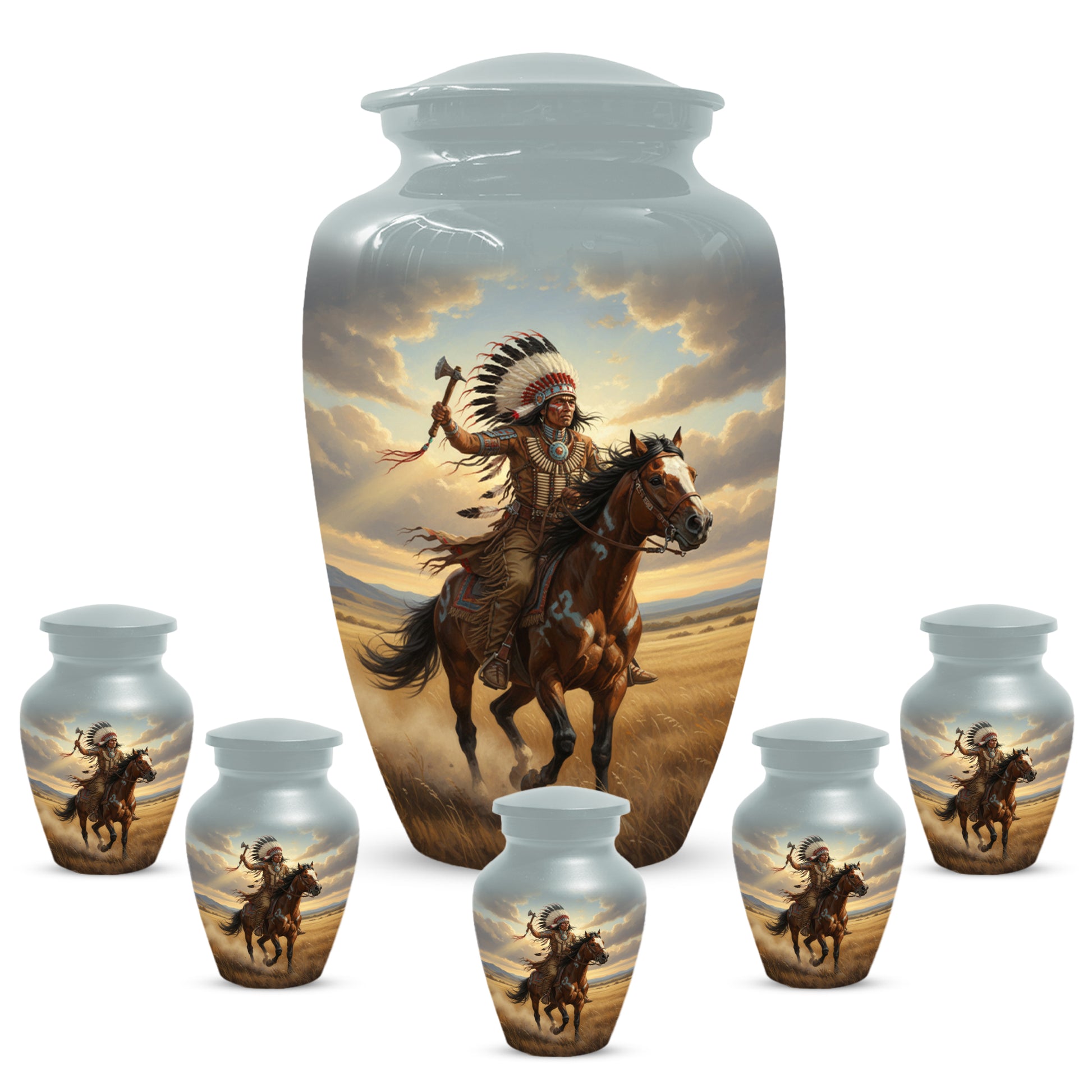 Warrior Horse Urn for Mom & Women | Unique Adult Female Cremation Urn for Human Ashes