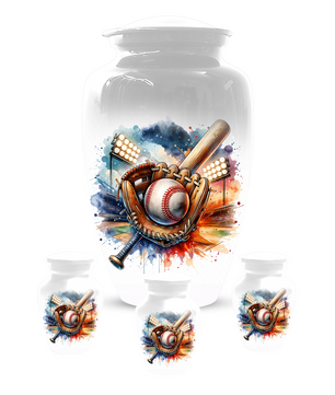 Personalized Baseball Urn for Ashes, Baseball Memorial Urn