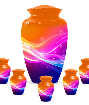 Modern Abstract Cremation Urn for Ashes – Colorful Adult Funeral Urns