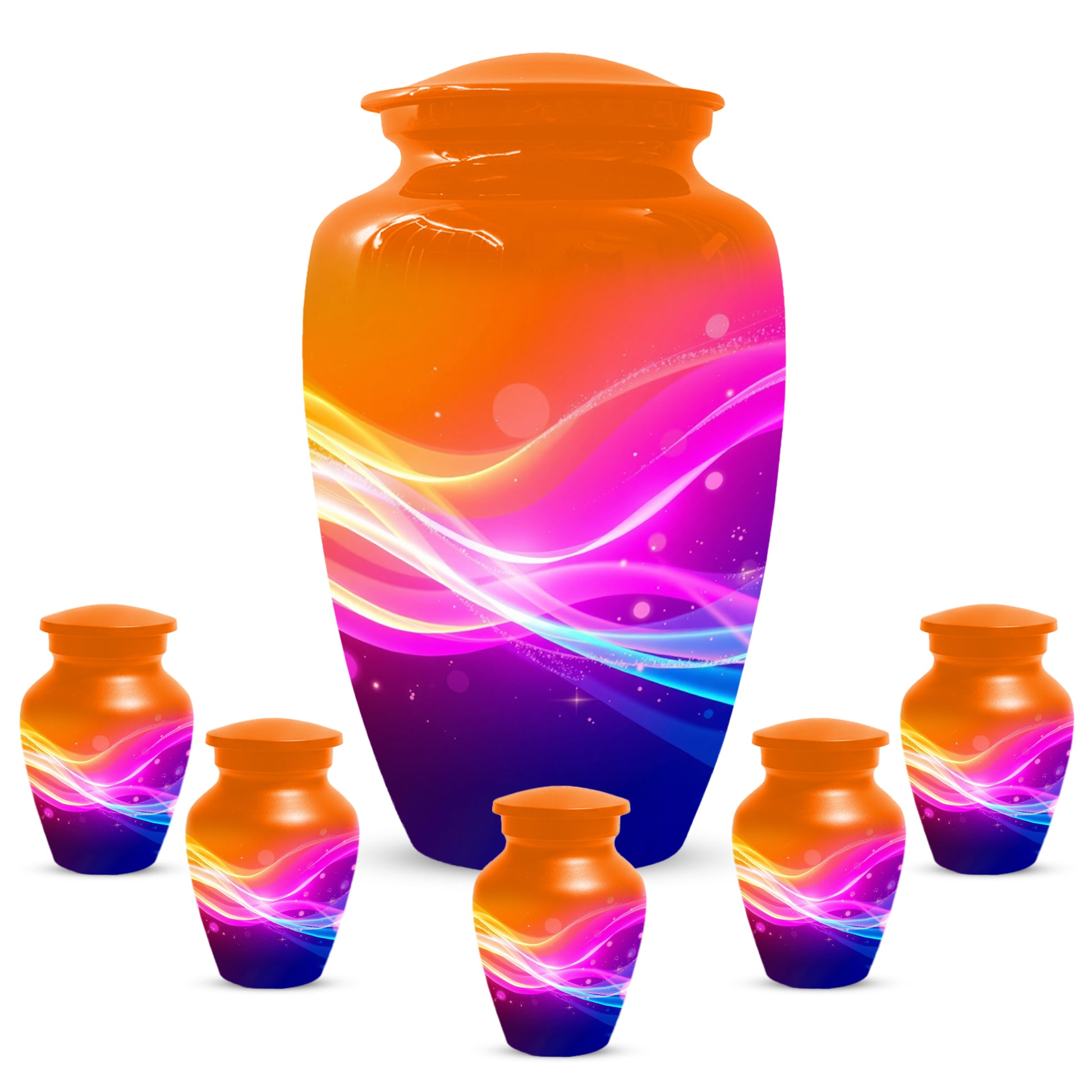 Modern Abstract Cremation Urn for Ashes – Colorful Adult Funeral Urns